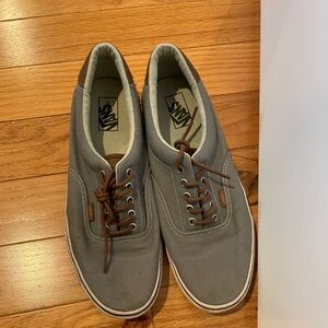 Vans Men's Era 59 C&L Frost Gray Acid Denim Canvas Leather shoes Size 13 NIB